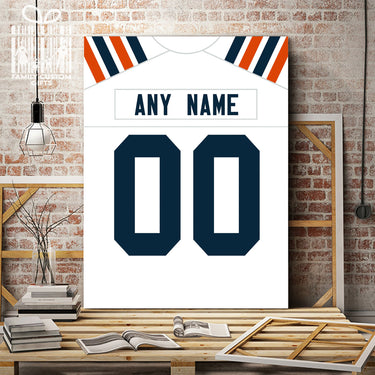 Chicago Jersey Custom Canvas Print Wall Art for Boy Girl Men Women Football Personalized Canvas Art